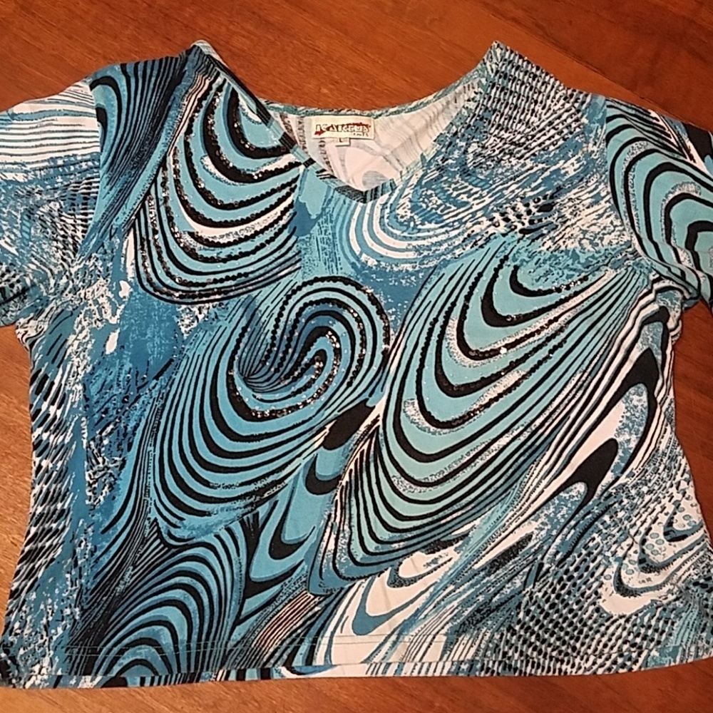 👸👕#005 Kakeus sequined Short sleeve Top Size L